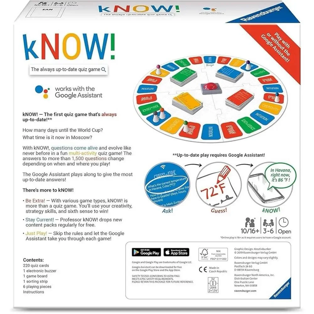 Ravensburger kNOW! Trivia Board Game for 3+ Players Ages 10 & Up